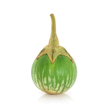 Thai green eggplant on a white background