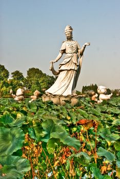 Guanyin Statue in the park (Nanjing, China)