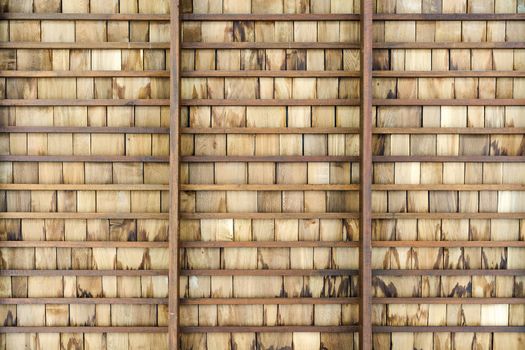 Wood roof tile pattern of Tradition Thai house architecture.