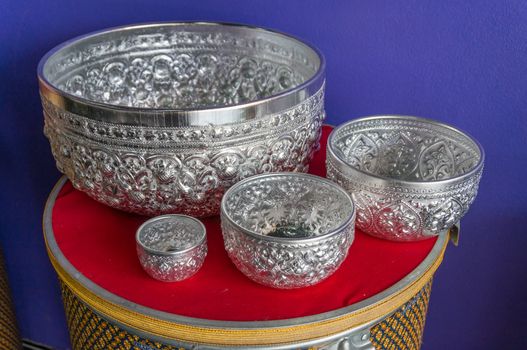 Thai Silver Bowl Set, Vary size