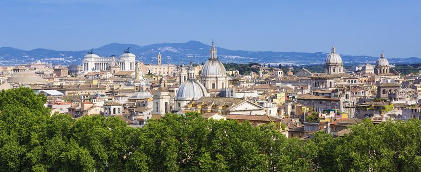 Panoramic view of Rome, Italy, Europe