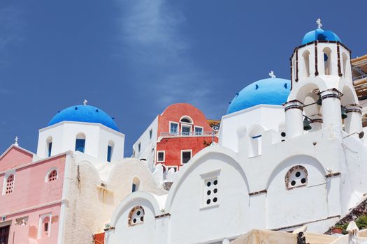 Santorini - view of caldera with domes