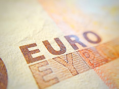 close up of a euro banknote