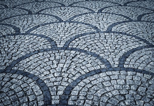 background or texture stone pavement blocks stored in fan shape