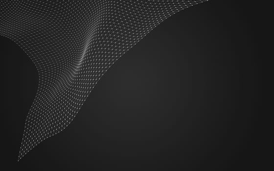 Abstract polygonal space low poly dark background with connecting dots and lines. Connection structure. 3d rendering