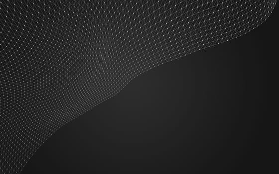 Abstract polygonal space low poly dark background with connecting dots and lines. Connection structure. 3d rendering