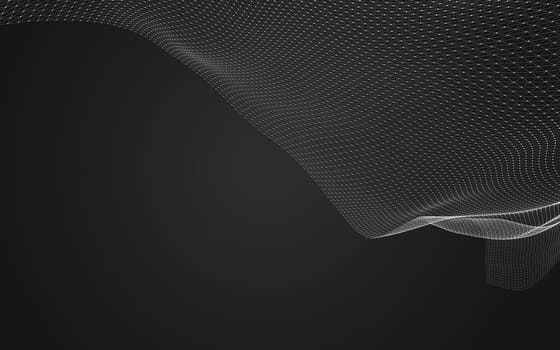 Abstract polygonal space low poly dark background with connecting dots and lines. Connection structure. 3d rendering