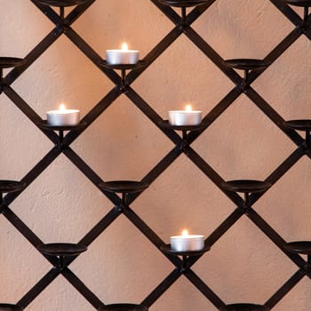 Candles in a church, memory of the loved ones