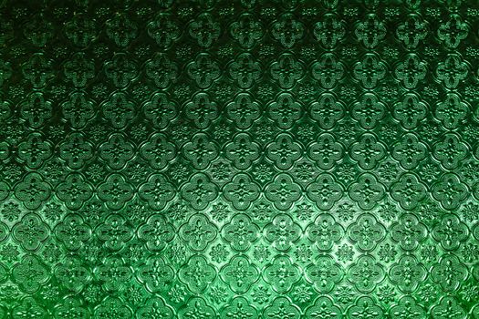 Old style green glass pattern