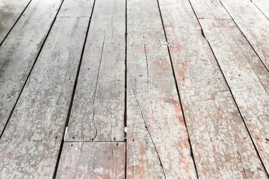 Perspective wooden plank on natural, selective focus.