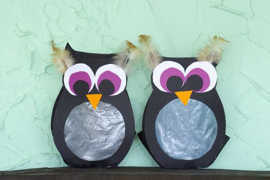 two owl - hand made lanterns