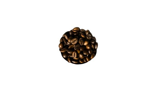 Coffee beans in a white background