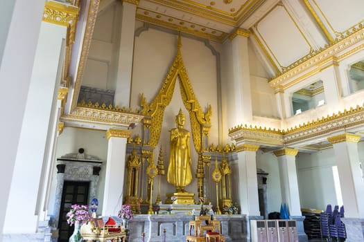 Thailand - August 31, 2016: Golden Buddha statue at Wat Sothorn, Chachoengsao Thailand