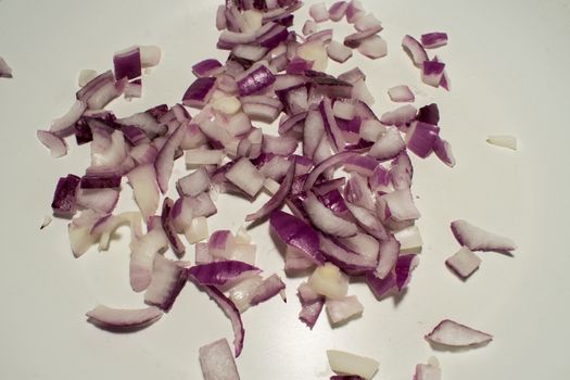 Cutten Tropea onions in a white background