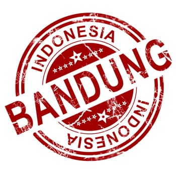 Red Bandung stamp with white background, 3D rendering