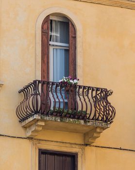old window in the house with flowers