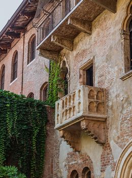 Patio and balcony of Romeo and Juliet house, Verona, Italy