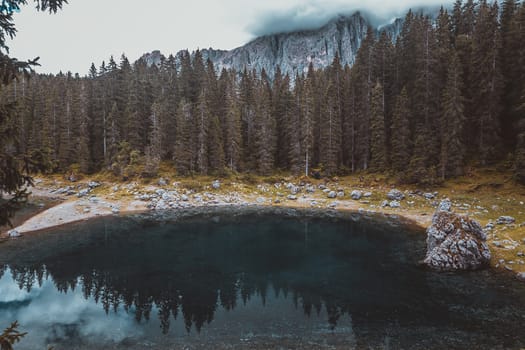 landscape the wild nature lake Misurina in the Alps