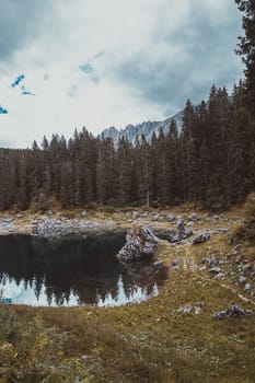 landscape the wild nature lake Misurina in the Alps