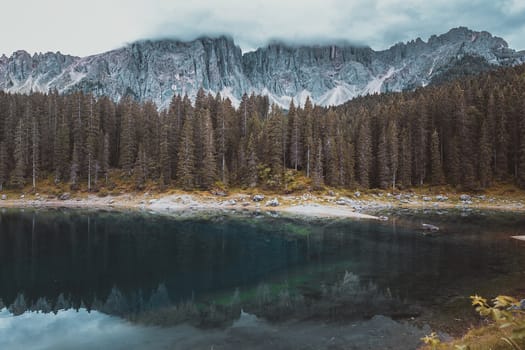 landscape the wild nature lake Misurina in the Alps
