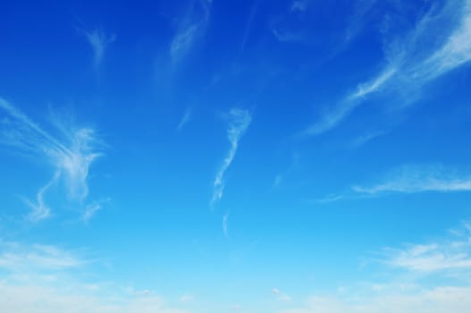 beautiful blue sky with light clouds