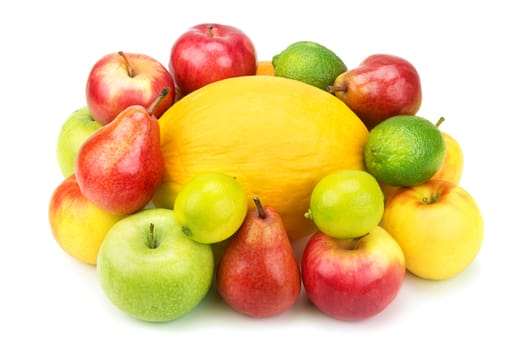 fruit set isolated on a white background