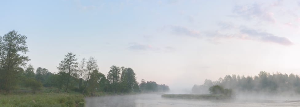 blue lake with cloudy sky, nature series