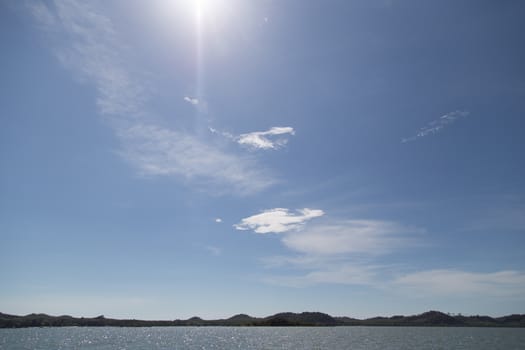 Blue Sky Above Andaman Ocean with sun ray