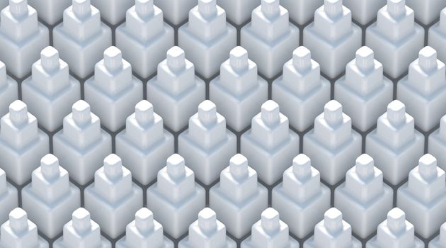 White gray abstract background. 3D render, soft shadows