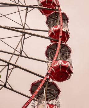 Detail Of Red Retro Vintage Ferris Wheel