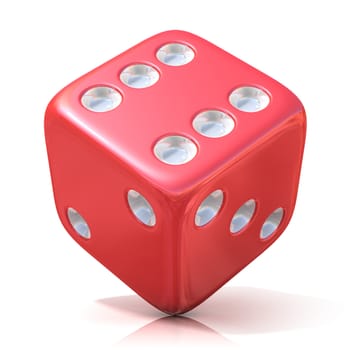 Red game dice isolated on white background