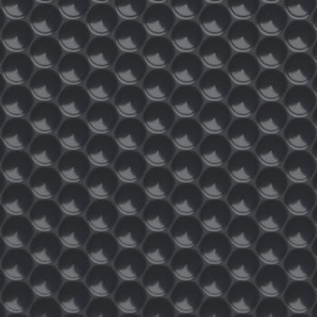 Black abstract hexagonal background. 3D render illustration