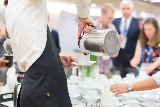 Coffee break at conference meeting. Business and entrepreneurship.