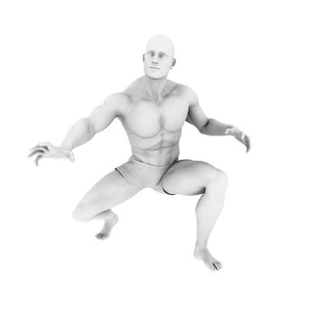 Superhero Pose With a Man in 3d Render Illustration