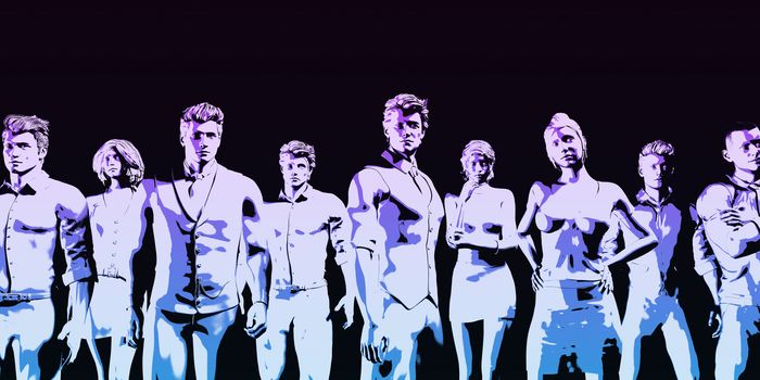 Business Executives Standing Against the Background as Art