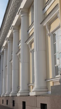 Palace facade with columns in the classical style