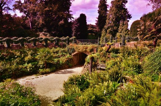 Brodsworth Hall Gardens in Doncaster, South Yorkshire. Used color effects.