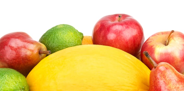 fruit set isolated on a white background