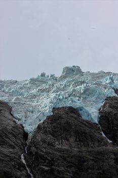 Veiw to the icefall from Flatbreen in Suppehelledalen i Fjærland