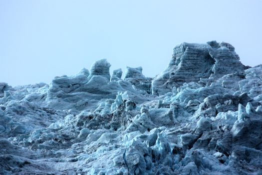 Veiw to the icefall from Flatbreen in Suppehelledalen i Fjærland