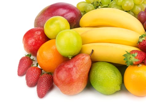 set of fruits isolated on white background