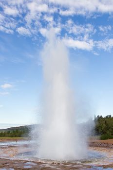 Geyser Strokkur eruption in the Geysir area, Iceland