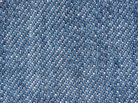 Texture of blue denim jeans textile close up