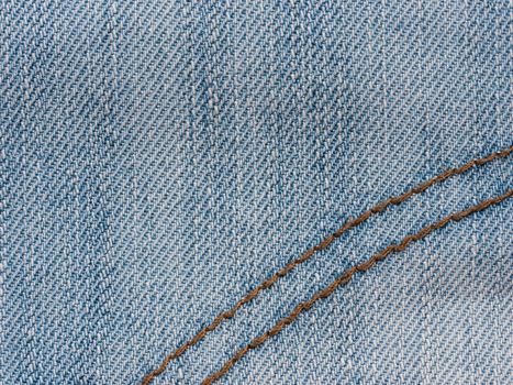 Texture of blue denim jeans textile close up