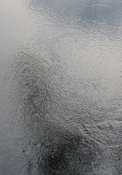 Strange waves on the river close to the shore. Interesting background.