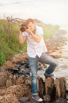 An image of nature photographer takes pictures
