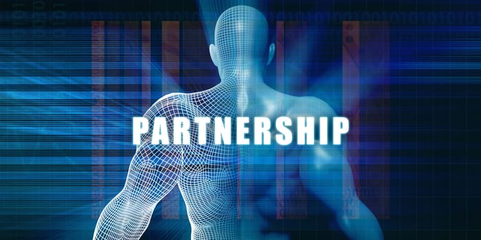 Partnership as a Futuristic Concept Abstract Background