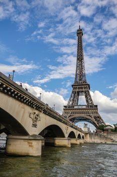Eiffel Tower in Paris with Seine, France, Europe