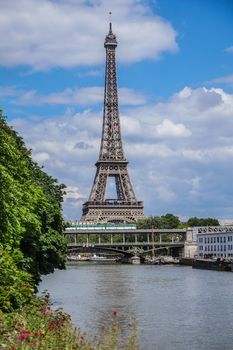 Eiffel Tower in Paris with Seine, France, Europe