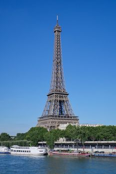 Eiffel Tower in Paris with Seine, France, Europe